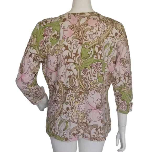TOMMY BAHAMA Silk Cardigan sweater, XL, Floral, Subtle color, 3/4 sleeves - Picture 7 of 11